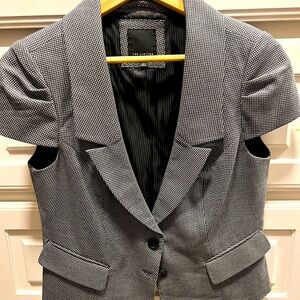 Short sleeve black and white blazer from The Limited. Size Large.